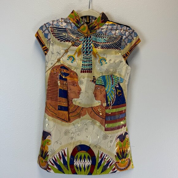 Deliniao Egyptian Silk Blend Kimono Top Women's Size Medium Colorful - Picture 1 of 13